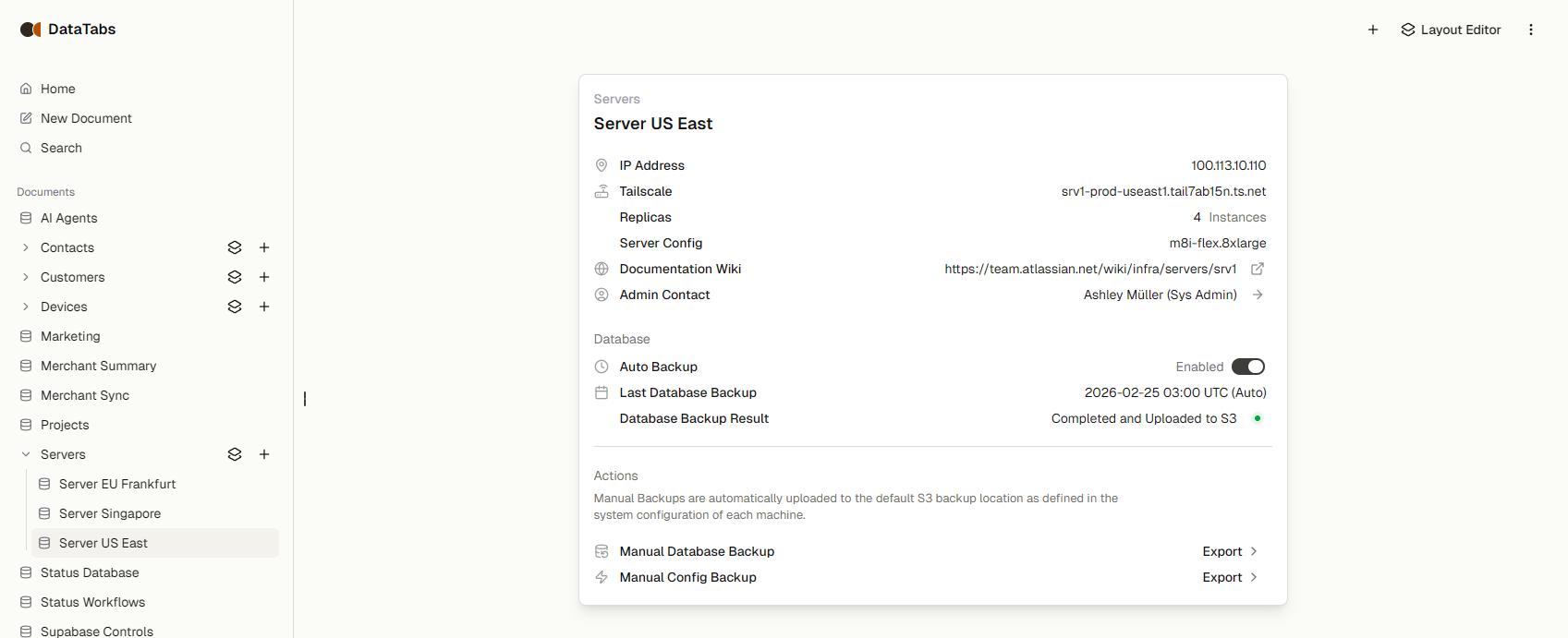 DataTabs screenshot